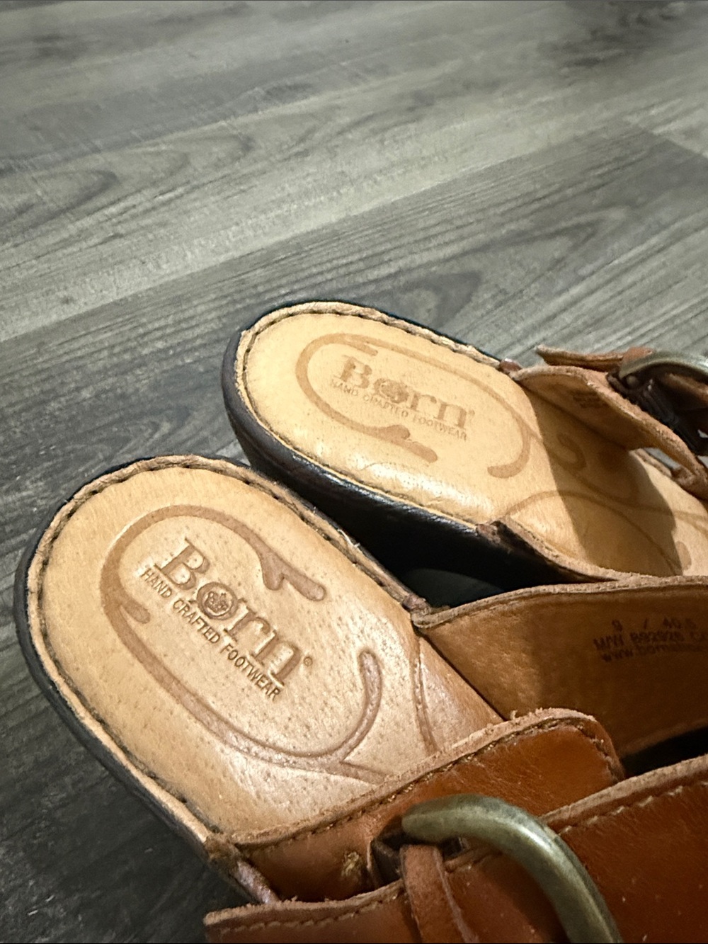 Born Charlotta Brown Leather Platform Sandals with Buckle - Picture 2 of 6